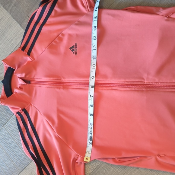 Adidas striped sleeve orange zippered track jacket small - Picture 8 of 8